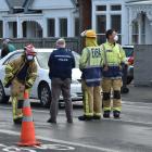 Emergency services attend an accident in North Dunedin yesterday afternoon. PHOTO: GREGOR RICHARDSON