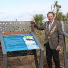 Environment Southland chairman Nicol Horrell and Invercargill Mayor Sir Tim Shadbolt show the new...