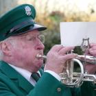 Balclutha Brass Group bugler Warrick Thomson plays Last Post during yesterday’s Anzac Day service...