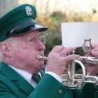 Balclutha Brass Group bugler Warrick Thomson plays Last Post during yesterday’s Anzac Day service...