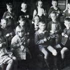 Children at Caversham School in Dunedin knit for refugees. PHOTO: AUCKLAND LIBRARIES HERITAGE...