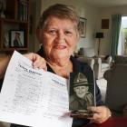 Anne Ny with her father Walter Scott’s WW2 memorabilia, including the Trieste Handicap race...