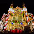 A spectacular series of projections transformed St Paul’s Cathedral into a gingerbread house...