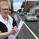Grey power Otago president Jo Millar with a petition against DCC roading changes in February....