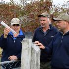 Westwood Farm co-owners and siblings (from left) Anita, Quinton and Eric Erskine check a rain...