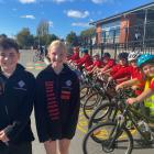 Fairfield School year 8 pupils Felix Newell (left) and Eve Kelleher (both 12) are flanked by...