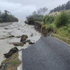 Flooding washes away Waikawa Rd in the Gisborne district. PHOTO: GISBORNE DISTRICT COUNCIL