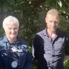Artist Sam Foley with Sue Lambie, Friends of the Dunedin Botanic Garden president. PHOTO: GILLIAN...