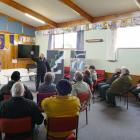 Catlins locals listen to Clutha Mayor Bryan Cadogan during a Clutha District Council drop-in...