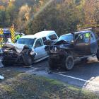 The aftermath of a drugged driver crashing into Walter Dalziel’s ute in the Manuka Gorge, near...