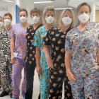 Dunedin Hospital critical care unit staff in their Friday scrubs. PHOTO: SUPPLIED