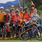 Cyclists in Dunedin, including Marcus Beekhuis (5, front), get ready to ride from the Kitchener...