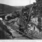 Construction site on Waipori River looking towards the 900 acres of land to be flooded by a 38...