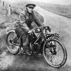 J.C. Mewhinney, winner of class 1 motor hill-climbing on his ABC motorcycle. — Otago Witness, 9.5...