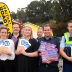 Celebrating the launch of the Waitaki Road Safe Pack are (from left) cycling and walking advocate...