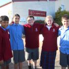 St Joseph’s School pupils putting together music for the production movie are (from left) King...