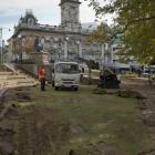 Contractors for the Dunedin City Council replaced turf damaged during the occupation. PHOTO:...