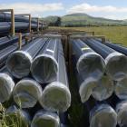 Pipes are stacked up, ready to be installed on Coast Rd, near Karitane. PHOTO: GERARD O’BRIEN

