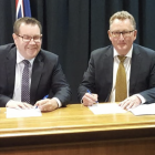 Finance Minister Grant Robertson and RBNZ Governor Adrian Orr. Photo: RNZ
