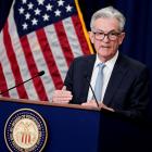 United States Federal Reserve chairman Jerome Powell takes questions at a news conference...