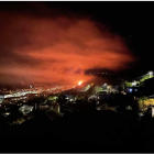 A house fire lit up North East Valley last night. Photo: Facebook