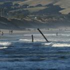 Early this month there were two groyne poles off St Clair Beach. Now there is only one left....