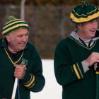 Lowburn curlers Jack ‘‘M’Lord’’ Davis (left) and Blair Deaker watch the action on the ice. PHOTO:...