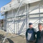 West Otago Community Centre committee members Hans van der Linden (left) and Robert Kane inspect...