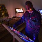 Port Chalmers artist David Green with his work. PHOTO: GREGOR RICHARDSON