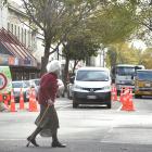 Traffic is restricted to one lane in the Farmers block of George St, Dunedin, where an upgrade...