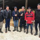 Otago farmers Ken Bain (left), Clive Cochrane, Lindsay Divers, Neville Hazlett, Owen Perkins and...