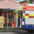 Fire crew attend Kūkū Coffee in Caversham. Photo: Gregor Richardson