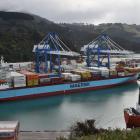 Container vessel Maersk Willemstadt docked at Port Otago yesterday. PHOTO: GREGOR RICHARDSON