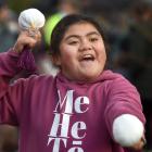 Kahukuramihiata Robson (9) plays with her poi during a Matariki market at the University of Otago...