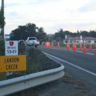 The Landon Creek bridge on State Highway 1 north of Oamaru has been reduced to one lane while...