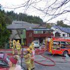 A fire ripped through the garage of a Fernhill home on Saturday. PHOTO: CASS MARRETT