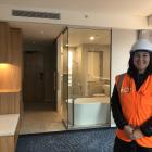 ILT communications manager Emma Hunter shows one of the 78 suites of the hotel. PHOTO: LUISA GIRAO