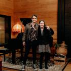 Mischa Thomlinson (12) with Popstars host and former frontman of New Zealand band Zed Nathan King...
