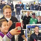 (Top) All Blacks captain Sam Cane is flanked by the King's &amp; Queen's high schools’ Maori...