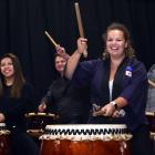 Preparing for this week’s taiko drumming marathon "Taiko-4-Tonga" yesterday are O-Taiko members ...