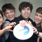 Otago ultimate frisbee players (from left) Catrin Ogilvie (18), Joshua Cooper (19), Otago...