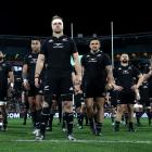 All Black captain Sam Cane leads the haka during the third test against Ireland at the weekend....