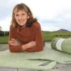 Culverden sheep and beef farmer Jane Schwass loves her 100% wool felt yoga mats. PHOTO: JOHN...
