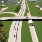 An artist's impression of the planned Rolleston overbridge. Image: Supplied