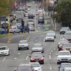 Traffic on part of Dunedin's one-way street system. PHOTO: ODT FILES