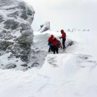 The Alpine Cliff Rescue crew of team leader Tarn Pilkington, Derek Chinn and Karl Johnson make...