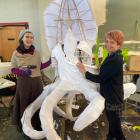 Dunedin Midwinter Carnival artistic director Rochelle Brophy (right) and lantern artist Abby...
