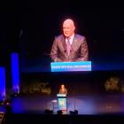 Christopher Luxon speaking at the National Party conference in Christchurch today. Photo: RNZ