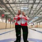 Canadian curlers Brent Laing and Jennifer Jones at the Naseby Ice Rink. The Olympic curlers are...