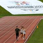 Athletes train at the Alexander Athletics Stadium after Birmingham was awarded the Commonwealth...